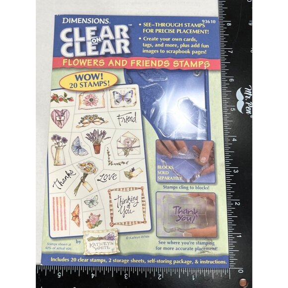 Dimensions Clear On Clear Flowers & Friends Stamps Set of 20 93610 - Picture 2 of 5